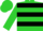Silk - Lime green, black seam on front, black emblem on back, black hoops on sleeve