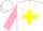 Silk - White, Yellow Cross, Pink 'LC' on Sleeves
