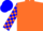 Silk - Orange, blue 'HSS' in white triangle on back, blue blocks on sleeves, blu