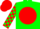 Silk - Green, Red disc, Green 'M', Red Blocks on Sleeves, Red Cap
