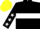 Silk - Black, White hoop, Black sleeves, White stars, yellow cap