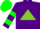Silk - Purple, Apple Green Triangle, Green Hoop on Sleeves, Green C