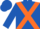 Silk - Royal Blue, Orange cross belts, Orange Circle on Sleeve