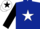 Silk - Dark Blue, white star, black and dark blue striped  sleeves, white cap, black star