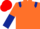 Silk - Orange, Dark Blue epaulets, halved sleeves, red cap