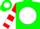 Silk - Green, Green 'CJZ' on White disc, Red Hoops on W