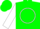 Silk - Green, white circle, green M, white sleeves