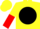 Silk - YELLOW, red 'GA' on black disc, yellow and red halved sleeves, yellow cap