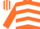 Silk - ORANGE & WHITE CHEVRONS, orange sleeves, striped cap