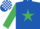 Silk - Royal Blue, Emerald Green star and sleeves, Royal Blue and White check cap