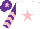 Silk - WHITE, pink star, purple sleeves, pink chevrons, purple cap, pink star