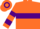 Silk - Orange, purple hoop, purple circle 'PS' & cross sash on