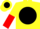 Silk - YELLOW, red 'GA' on black disc, yellow and red halved sleeve