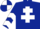 Silk - DARK BLUE, white cross of lorraine, white chevrons on sleeves, quartered cap