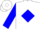 Silk - White, white 'W' on blue diamond, blue bars on sle