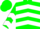 Silk - Forest green, white circled 'R', white chevrons