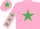 Silk - Pink, Emerald Green star, Pink sleeves, Emerald Green stars, Pink cap, Emerald Green star