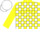 Silk - Yellow, yellow stars on white blocks, white cap
