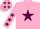 Silk - PINK, maroon star, maroon stars on sleeves, pink cap, maroon stars