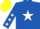 Silk - Royal blue, white star, royal blue sleeves, white stars, yellow cap