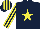 Silk - Dark Blue, Yellow star, Striped sleeves and cap