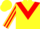Silk - Yellow, Red chevron, Striped sleeves, Yellow cap