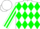 Silk - White, Green Diamonds, Green Stripes on Sleeves, White C