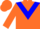 Silk - Orange, Blue Trianglar 'V' Panel, Blue Chev