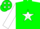 Silk - Green, Green 'P' on White Star, Green Stars & '$'s on White Sleeves, Green