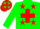 Silk - Forest Green, Red Cross, Red Stars on Green Sleeves
