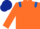 Silk - Orange, royal blue epaulettes, dark blue cap