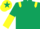 Silk - DARK GREEN, yellow epaulettes, halved sleeves, yellow cap, dark green star