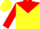 Silk - Yellow, red yoke, yellow 'MB' on back, yellow 'MB' on red sleeves