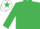 Silk - EMERALD GREEN, white cap, emerald green star