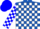 Silk - Royal Blue, White Blocks on Sleeves, White and Blue Blocks on Cap