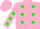 Silk - Hot Pink, Green 'H' and spots, Green spots on Sleeves