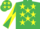 Silk - Emerald Green, Yellow stars, diabolo on sleeves and stars on cap