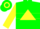 Silk - Green, Green 'DG' in Yellow Triangle, Yellow Hoop on Sleeves