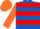 Silk - Royal Blue, Two Red Hoops, Orange Sleeves and Cap