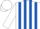 Silk - White, royal blue stripes, white cap