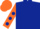 Silk - Dark Blue, Orange sleeves, Dark Blue spots, Orange cap