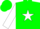 Silk - HUNTER GREEN, white star, white bars on sleeves