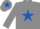 Silk - Grey, Royal Blue star and star on cap