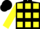 Silk - BLACK, white 'N', yellow squares on sleeves, black cap