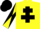 Silk - Yellow, Black Cross of Lorraine, diabolo on sleeves, Black cap