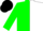 Silk - Green and White (halved), Green sleeves, Black cap