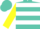Silk - Turquoise, White Hoops,Yellow Bars on Sleeves