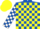 Silk - Royal Blue and Yellow check, Royal Blue and White check sleeves, Yellow cap