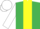 Silk - Emerald Green, Yellow stripe, White sleeves and cap