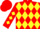 Silk - Red, Yellow Diamonds, Yellow and Red Halve